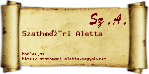 Szathmári Aletta névjegykártya